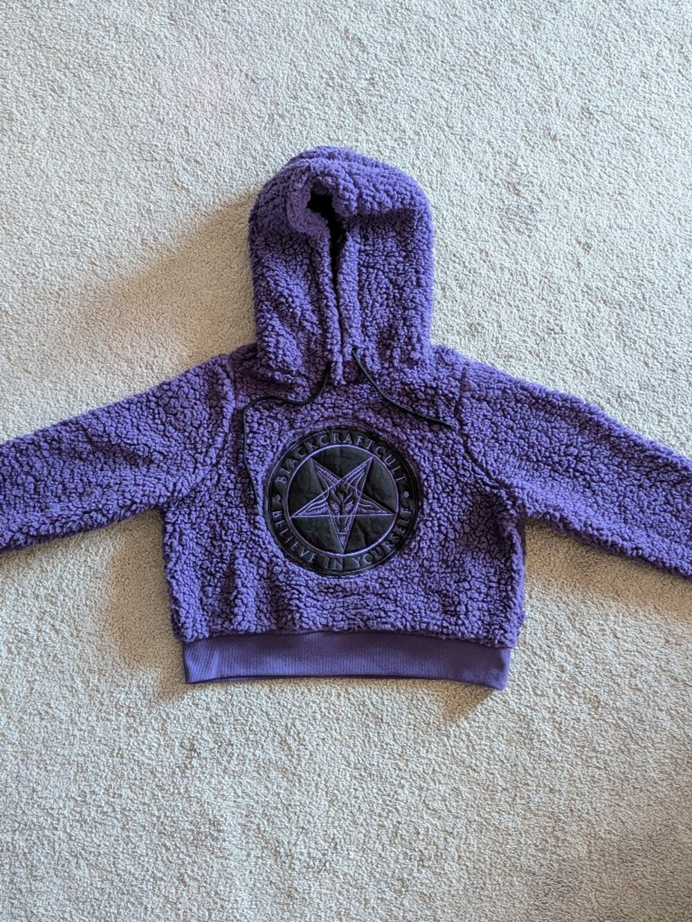 Blackcraft purple crop hoodie